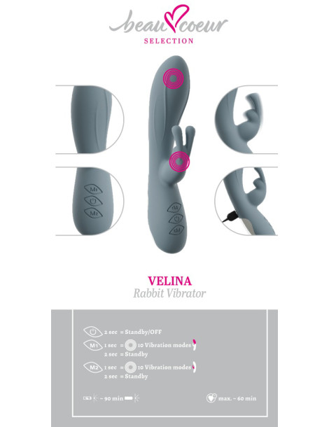 Vibrátor s králíčkem Velina , Beau Coeur