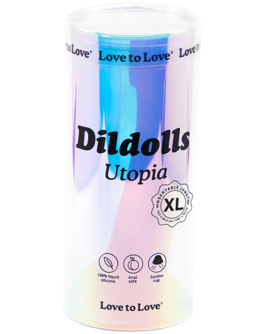 Silikonové dildo s přísavkou Dildolls Utopia XL , Love to Love