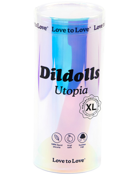 Silikonové dildo s přísavkou Dildolls Utopia XL , Love to Love
