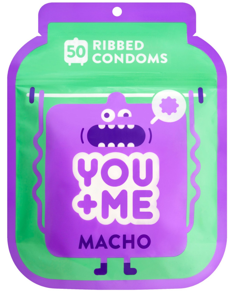 Vroubkované kondomy YOU+ME Macho (50 ks)