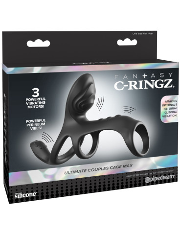 Párový vibrátor s kroužky na penis Ultimate Couples Cage Max , Pipedream