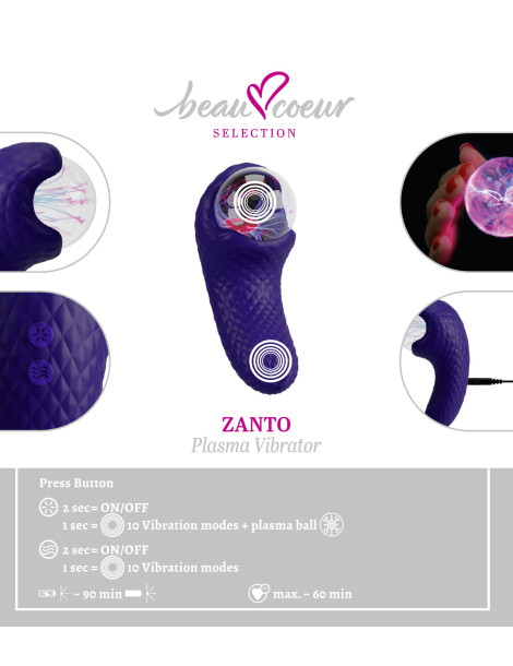 Plazmový oboustranný vibrátor Zanto , Beau Coeur