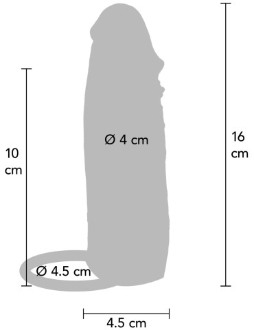 Vibrační zvětšovací návlek na penis (+ dálkový ovladač) Get Real Hydrated Skin , TOYJOY (16 cm)