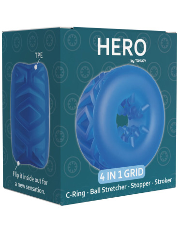 Multifunkční kroužek na penis HERO 4,in1 Grid , TOYJOY