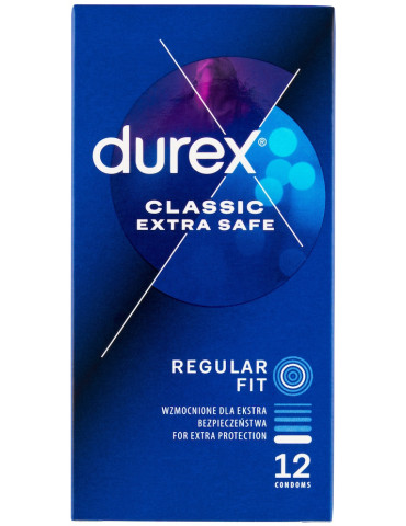 Zesílené kondomy Durex Classic Extra Safe (12 ks)