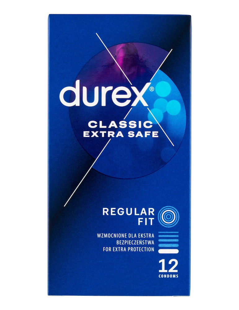 Zesílené kondomy Durex Classic Extra Safe (12 ks)