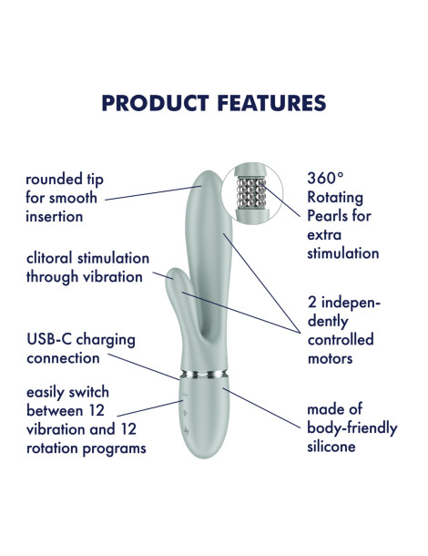 Perličkový vibrátor s králíčkem Pearl Bunny 2 , Satisfyer